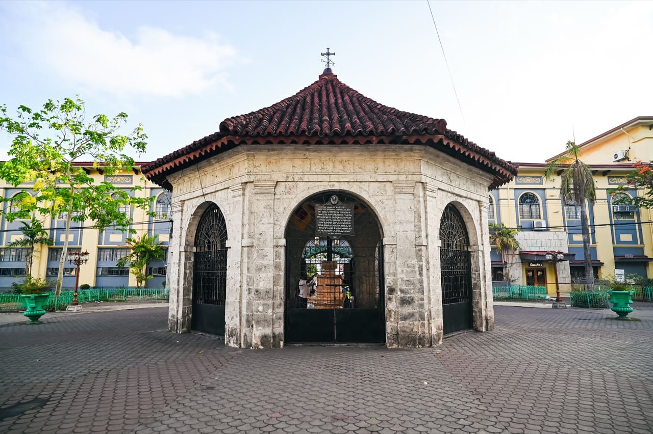 The stone pavilion housing Magellan's Cross at Plaza Sugbo, Cebu City